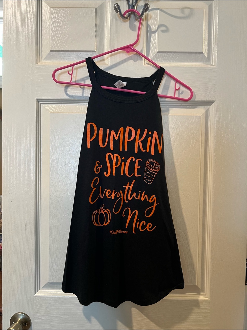 Pumpkin & Spice Graphic Tank - Black with Orange Print